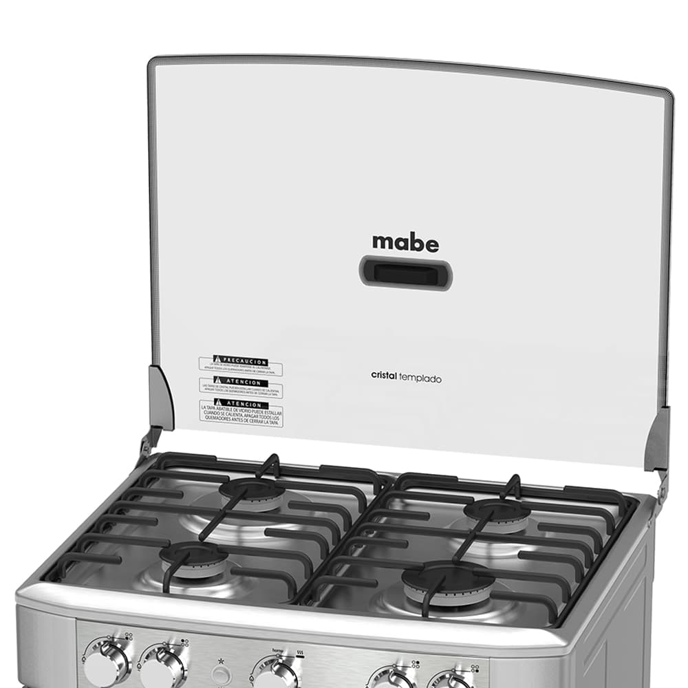 Mabe Cocina a Gas 4 Hornillas 24 Horno 72L CMP6030FX0 - Plateada -  Inversiones Varemat